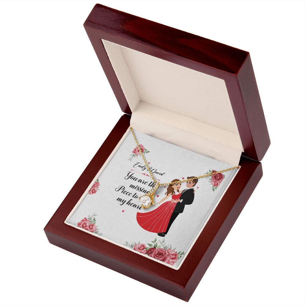 You Are The Missing Piece to My Heart Alluring Ribbon Necklace-Express Your Love Gifts