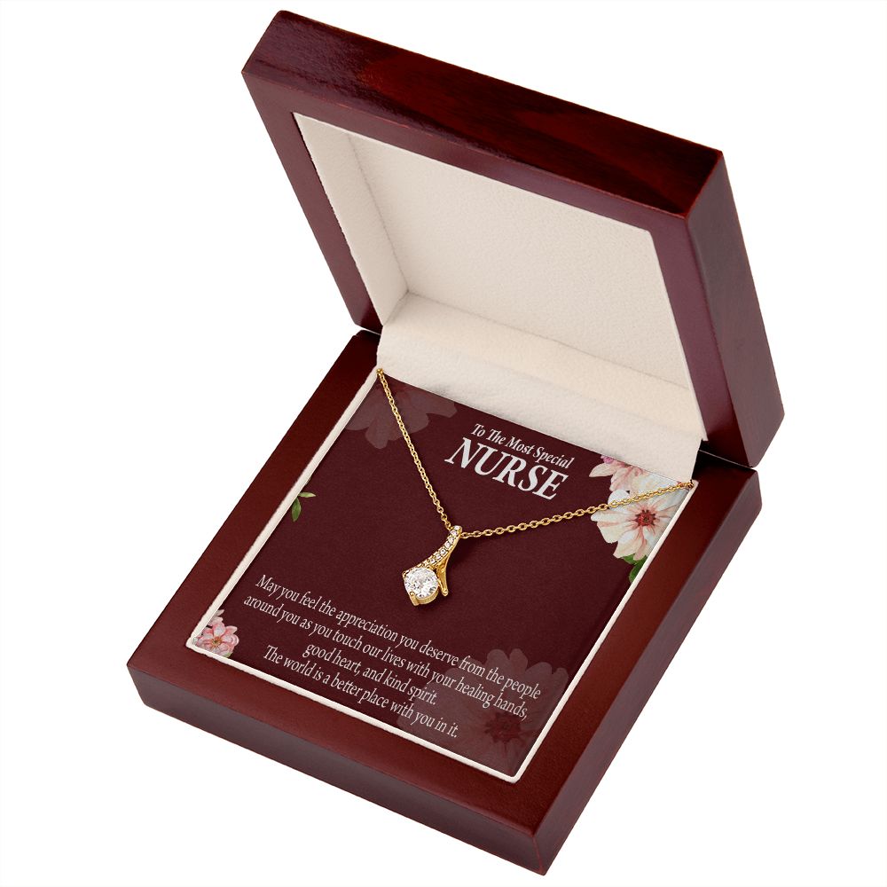 Special Nurse Alluring Ribbon Necklace-Express Your Love Gifts