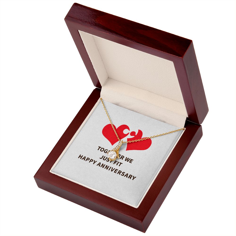 Together We Just Fit Alluring Ribbon Necklace-Express Your Love Gifts