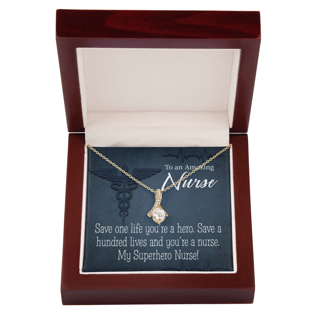 My Superhero Nurse! Alluring Ribbon Necklace-Express Your Love Gifts