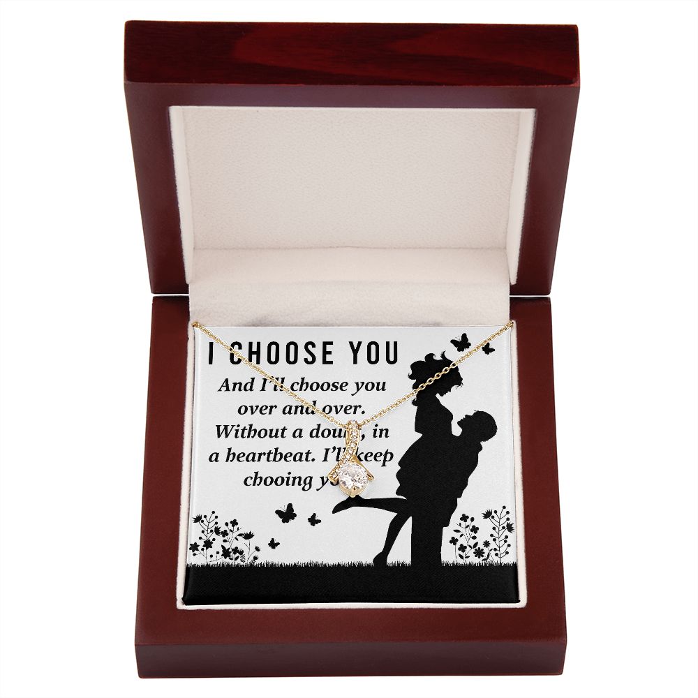 I Choose You Alluring Ribbon Necklace-Express Your Love Gifts