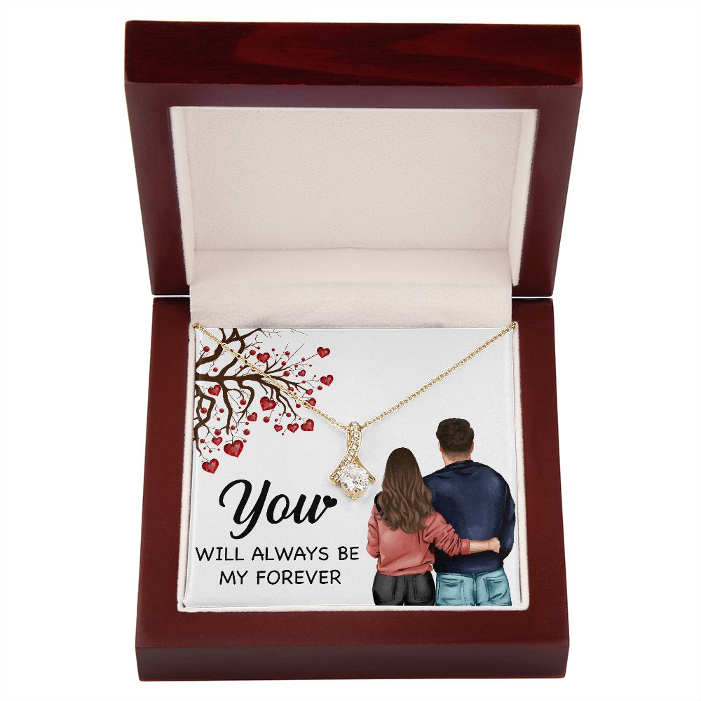 You WIll Always Be My Forever Alluring Ribbon Necklace-Express Your Love Gifts