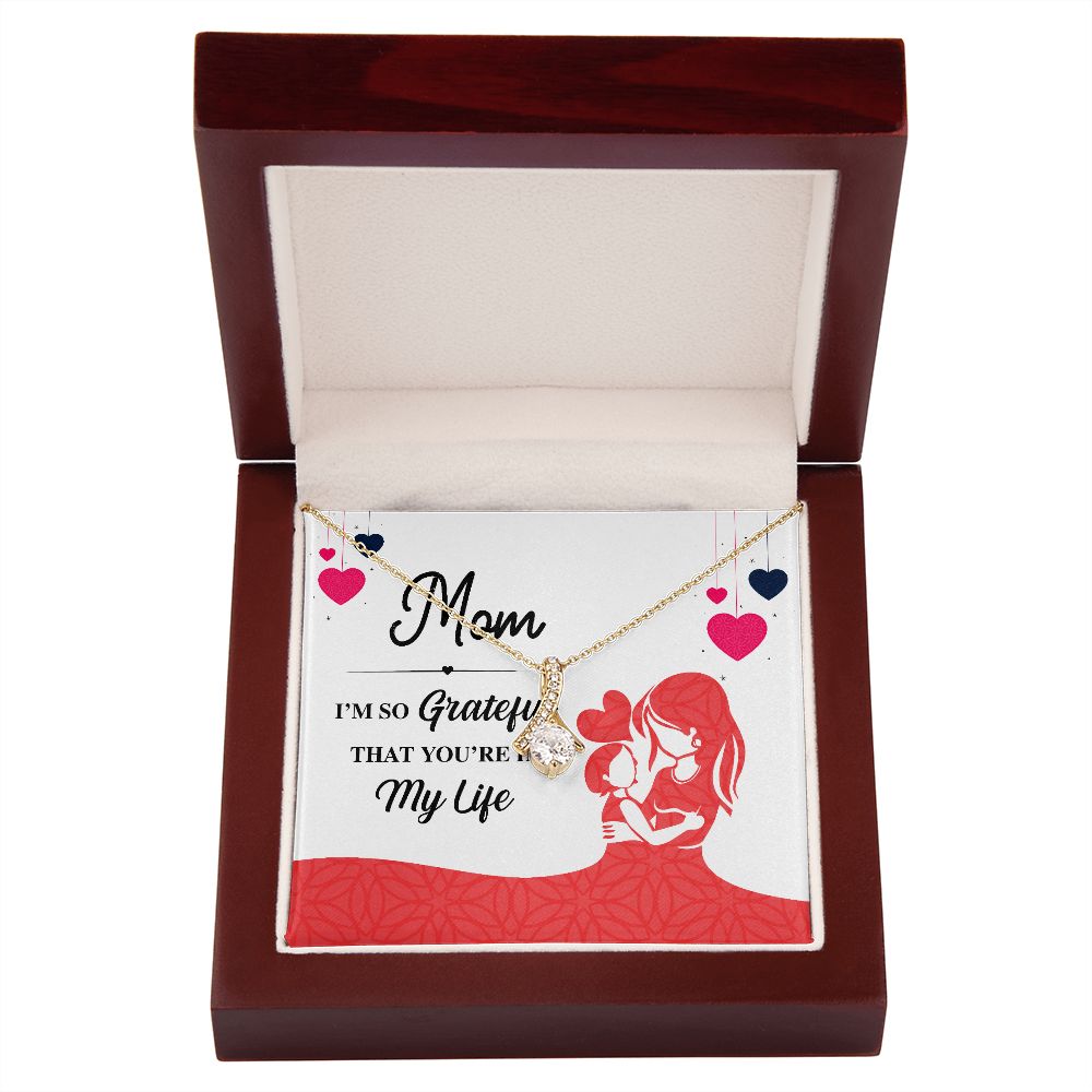 Mom I'm So Grateful Alluring Ribbon Necklace-Express Your Love Gifts