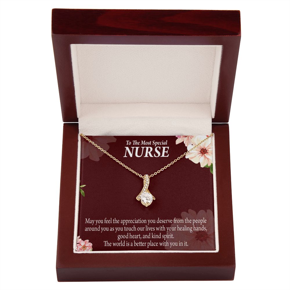 Special Nurse Alluring Ribbon Necklace-Express Your Love Gifts