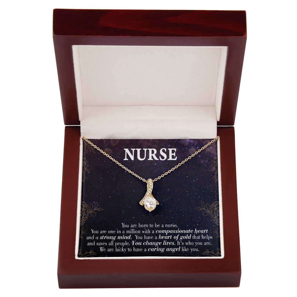 Caring Angel Nurse Alluring Ribbon Necklace-Express Your Love Gifts