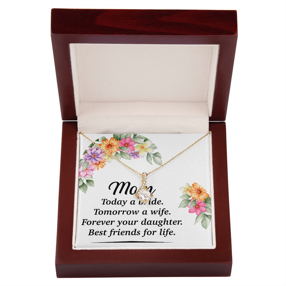 Mom Bestfriend For Life Alluring Ribbon Necklace-Express Your Love Gifts