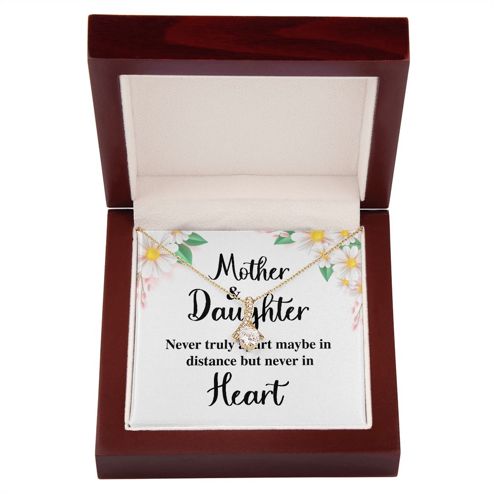 Mother and Daughter Never Truly Apart Alluring Ribbon Necklace-Express Your Love Gifts