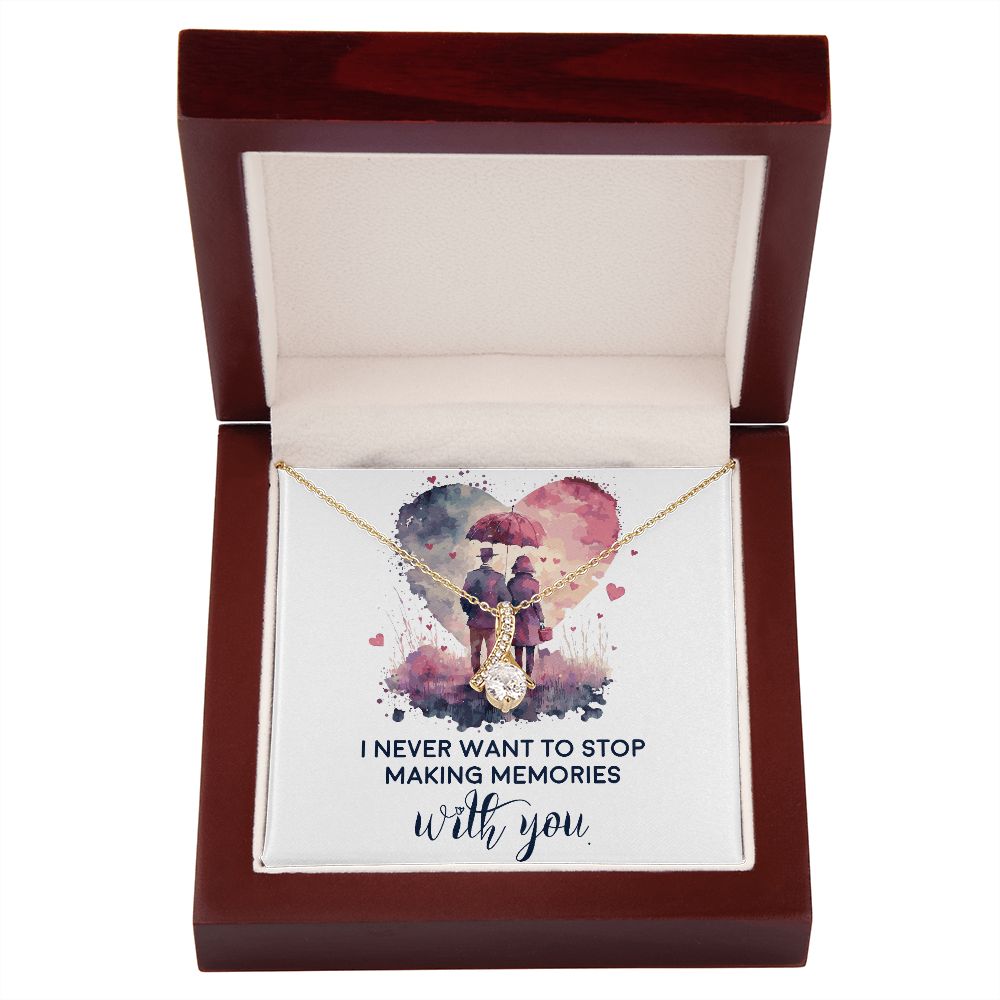 Never Stop Making Memories Alluring Ribbon Necklace-Express Your Love Gifts