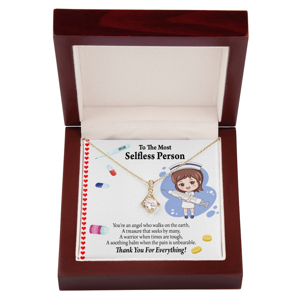 Thanks to Nurse Caregivers Alluring Ribbon Necklace-Express Your Love Gifts