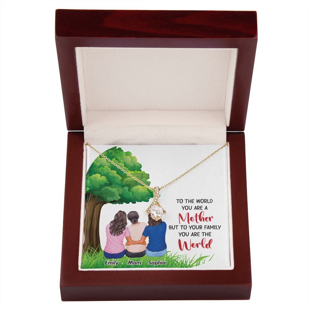 To The World You Are a Mother Alluring Ribbon Necklace-Express Your Love Gifts