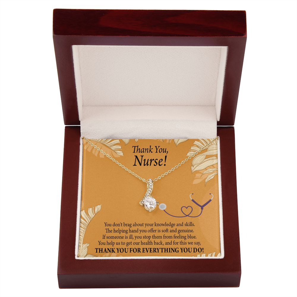 Thank You Nurse Gift Alluring Ribbon Necklace-Express Your Love Gifts