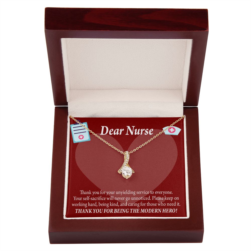 Thank You Ideas Nurses and Caregivers Alluring Ribbon Necklace-Express Your Love Gifts
