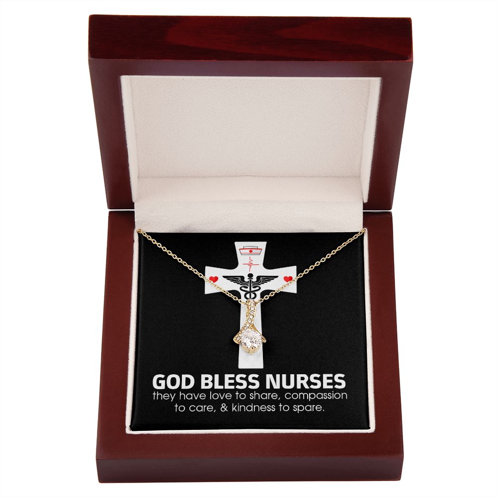 God Bless Nurses Alluring Ribbon Necklace-Express Your Love Gifts