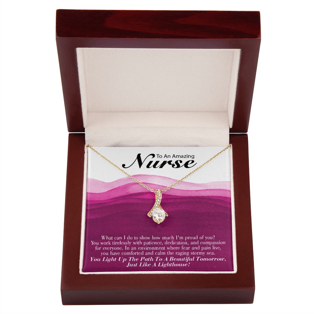 Inspirational Message for Nurse Alluring Ribbon Necklace-Express Your Love Gifts