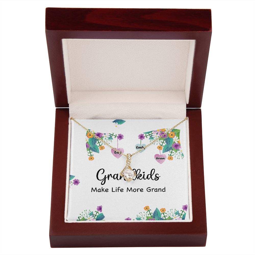 Grandkids Make Life More Grand Alluring Ribbon Necklace-Express Your Love Gifts