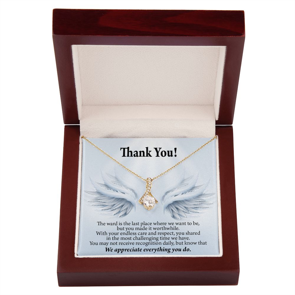 Thank You Present for Healthcare Workers Alluring Ribbon Necklace-Express Your Love Gifts