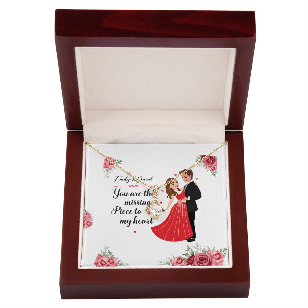 You Are The Missing Piece to My Heart Alluring Ribbon Necklace-Express Your Love Gifts