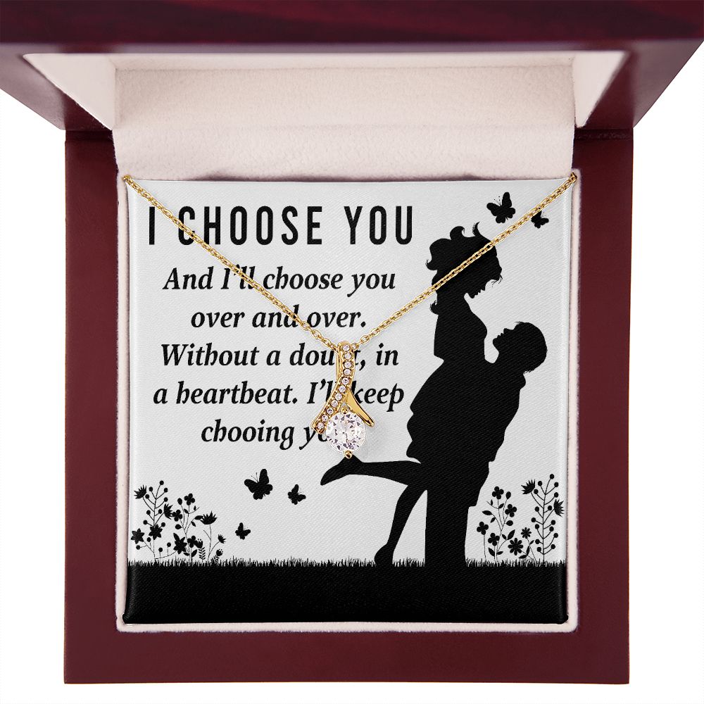 I Choose You Alluring Ribbon Necklace-Express Your Love Gifts