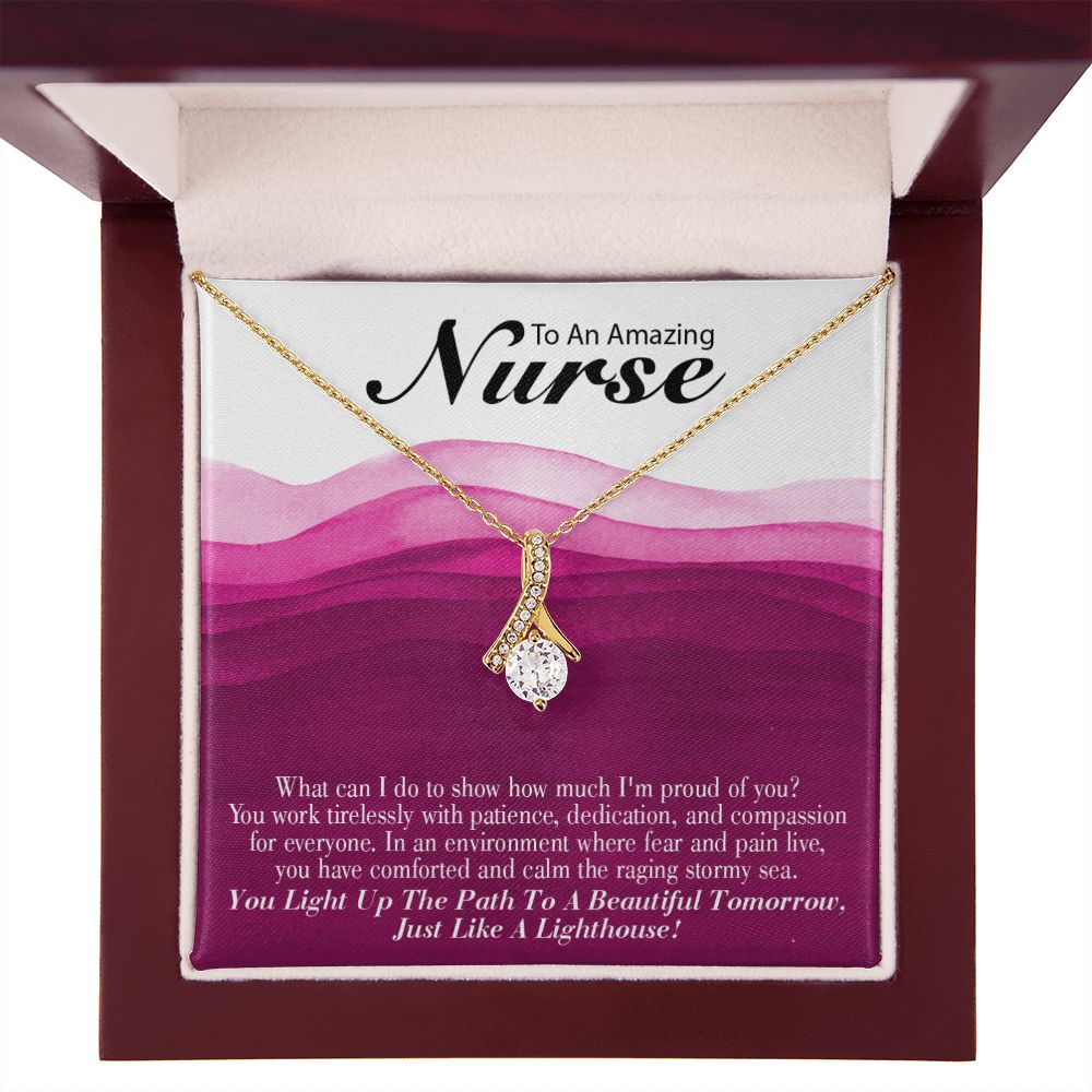 Inspirational Message for Nurse Alluring Ribbon Necklace-Express Your Love Gifts