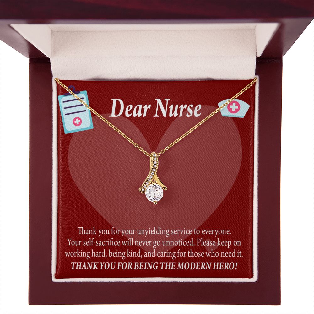 Thank You Ideas Nurses and Caregivers Alluring Ribbon Necklace-Express Your Love Gifts