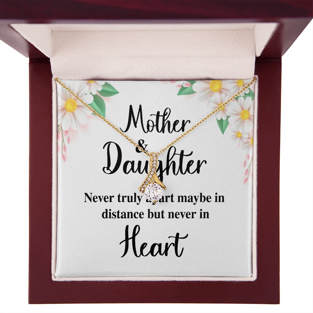 Mother and Daughter Never Truly Apart Alluring Ribbon Necklace-Express Your Love Gifts