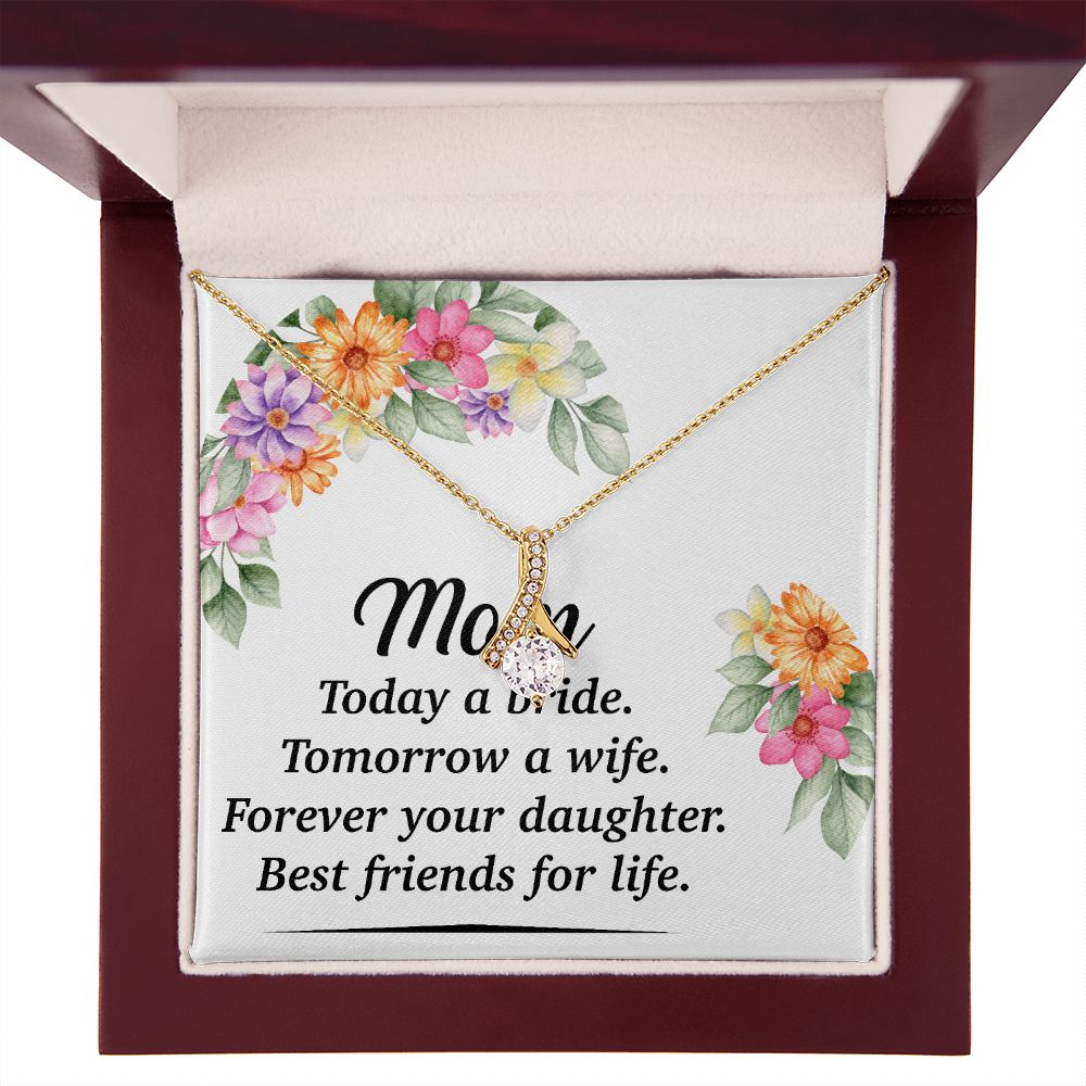 Mom Bestfriend For Life Alluring Ribbon Necklace-Express Your Love Gifts