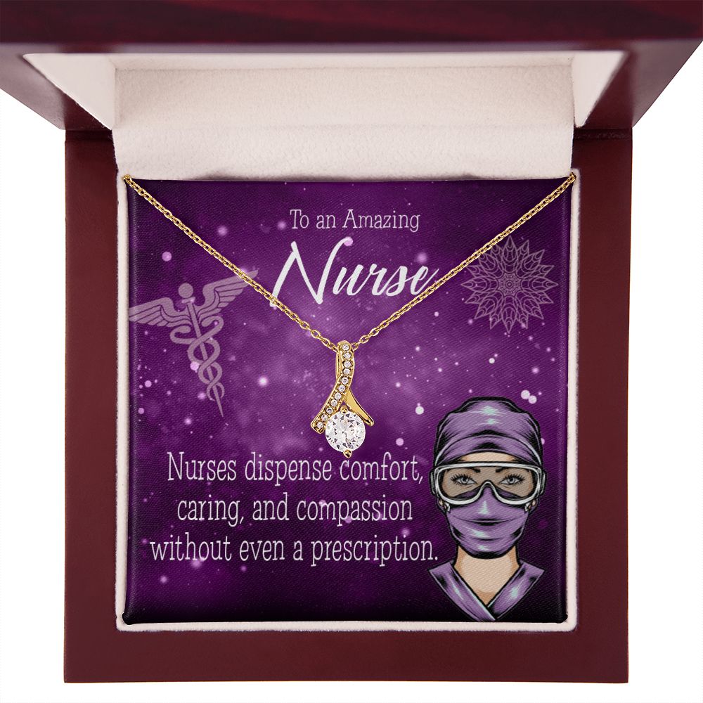 Nurse RN Caduceus Alluring Ribbon Necklace-Express Your Love Gifts