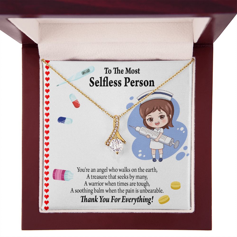 Thanks to Nurse Caregivers Alluring Ribbon Necklace-Express Your Love Gifts