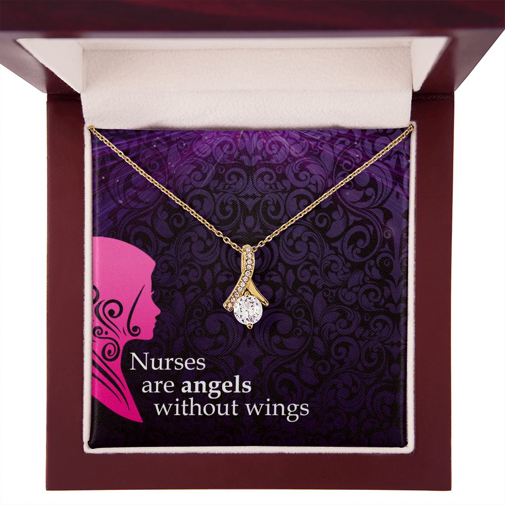 Nurses are Angels Alluring Ribbon Necklace-Express Your Love Gifts