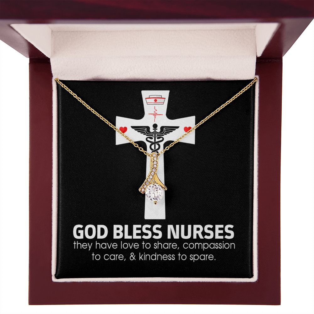 God Bless Nurses Alluring Ribbon Necklace-Express Your Love Gifts