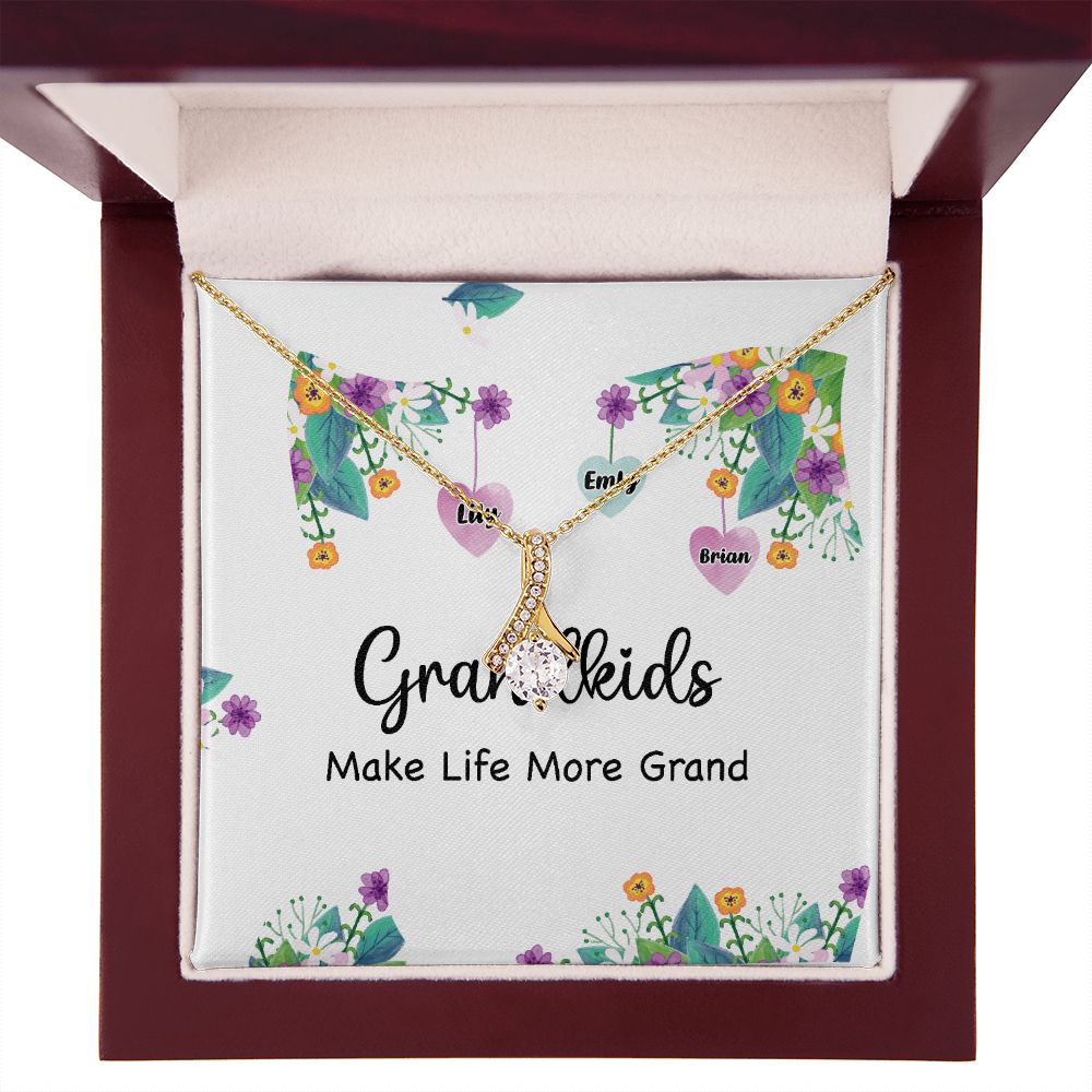 Grandkids Make Life More Grand Alluring Ribbon Necklace-Express Your Love Gifts