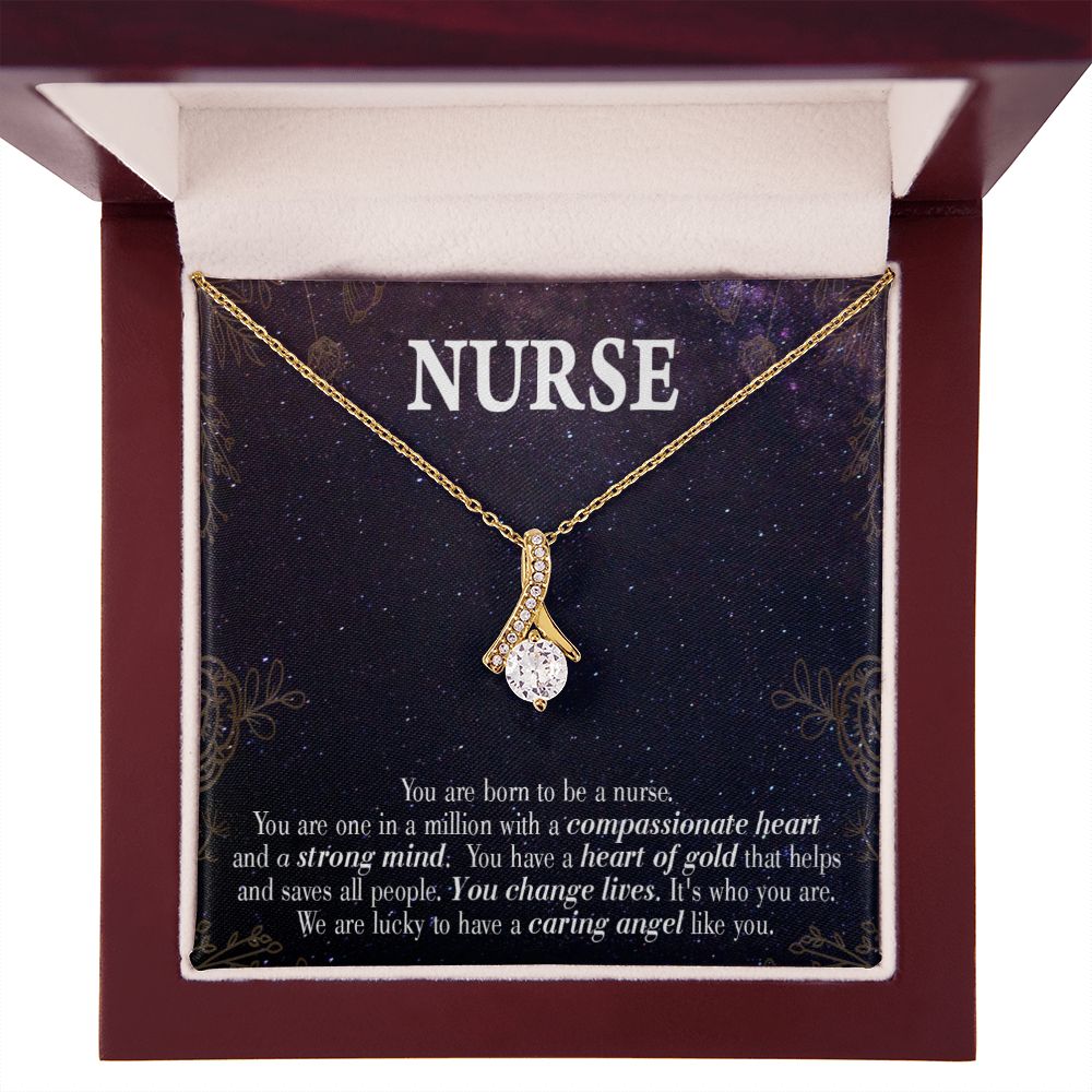 Caring Angel Nurse Alluring Ribbon Necklace-Express Your Love Gifts