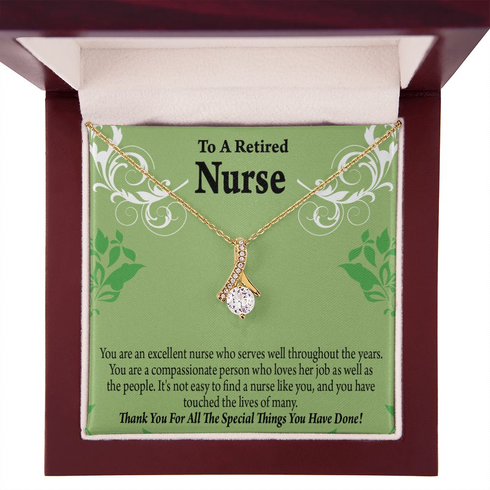 Retired Nurse Thank You Alluring Ribbon Necklace-Express Your Love Gifts