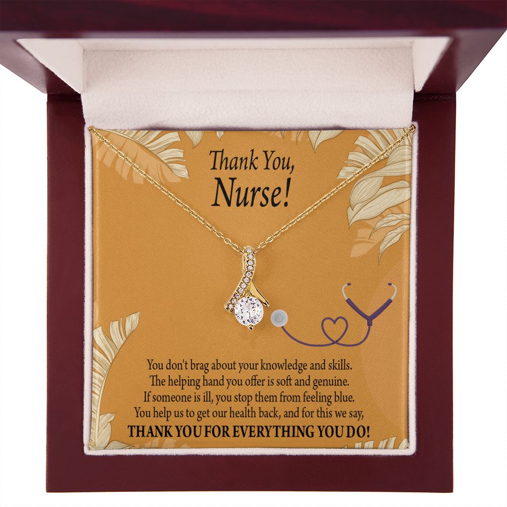 Thank You Nurse Gift Alluring Ribbon Necklace-Express Your Love Gifts