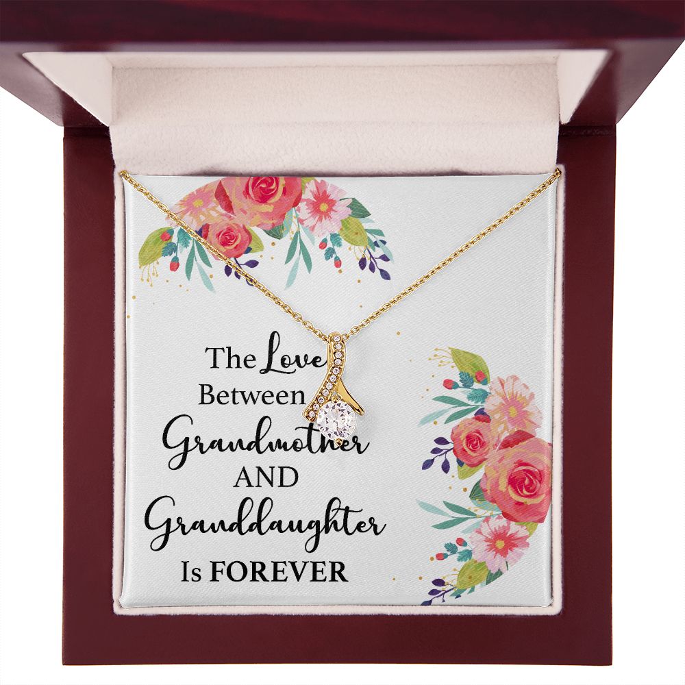 The Love Between a Grandmother and Granddaughter Alluring Ribbon Necklace-Express Your Love Gifts