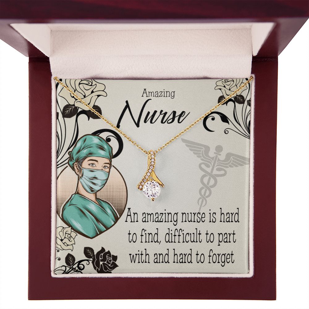 An Amazing Nurse Hard to Forget Alluring Ribbon Necklace-Express Your Love Gifts