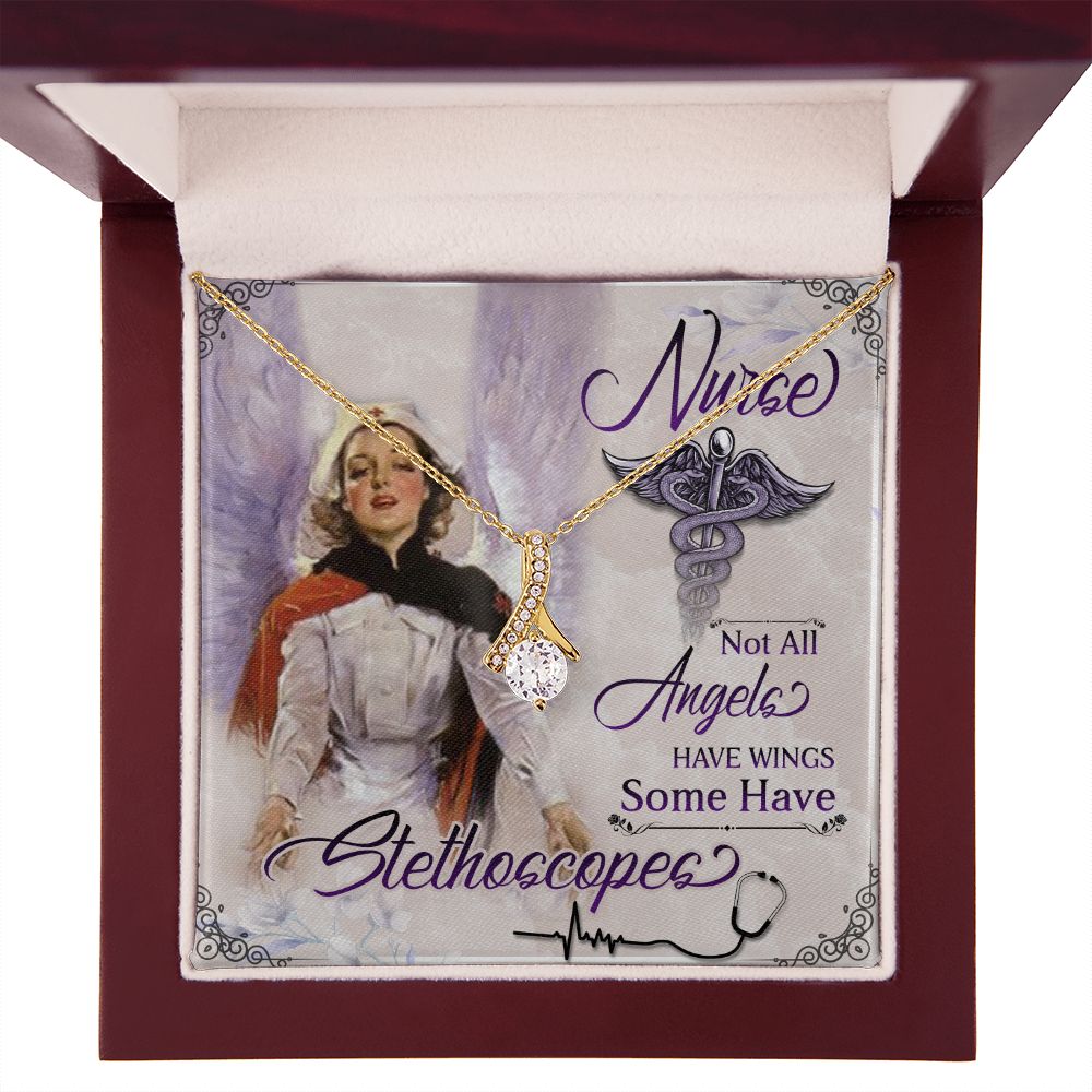 Not aAll Angels Have Wings Alluring Ribbon Necklace-Express Your Love Gifts