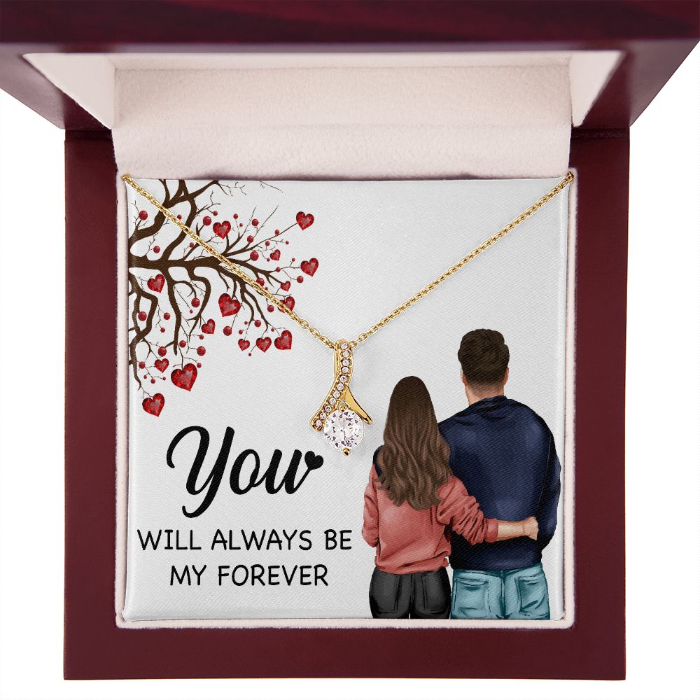 You WIll Always Be My Forever Alluring Ribbon Necklace-Express Your Love Gifts