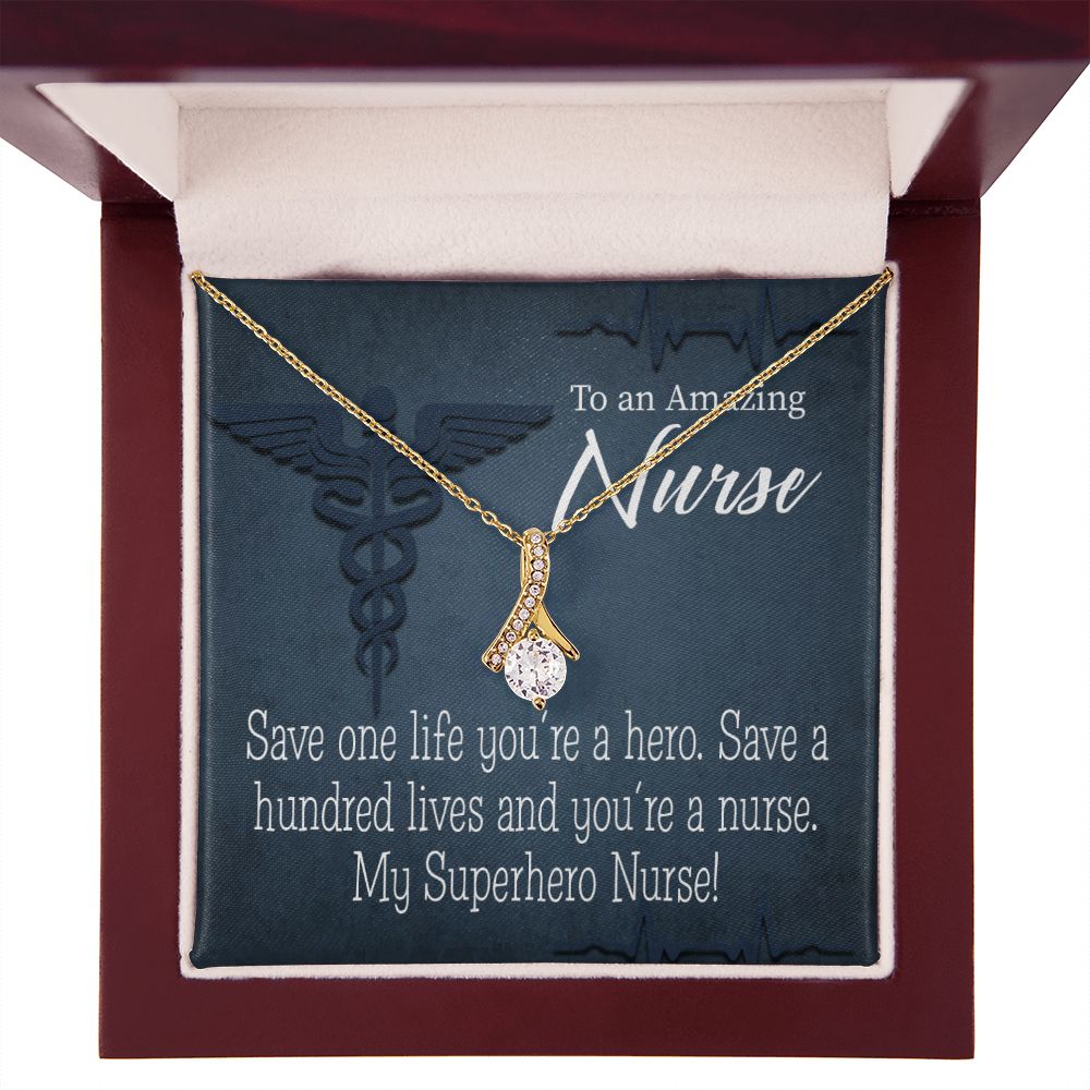 My Superhero Nurse! Alluring Ribbon Necklace-Express Your Love Gifts