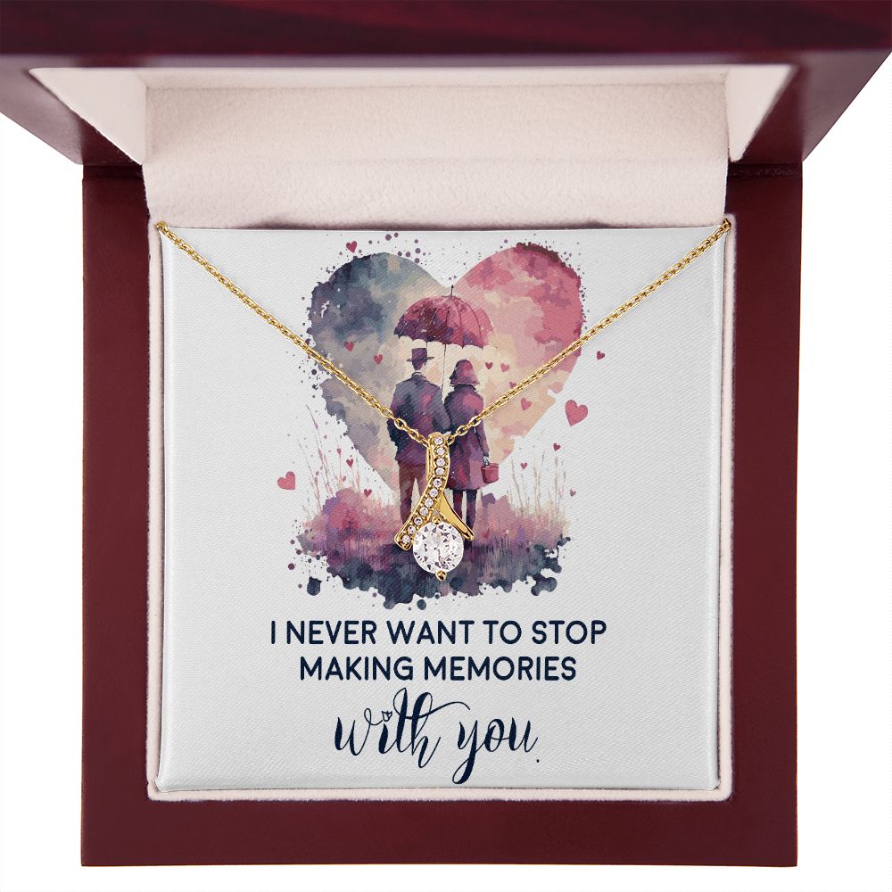 Never Stop Making Memories Alluring Ribbon Necklace-Express Your Love Gifts