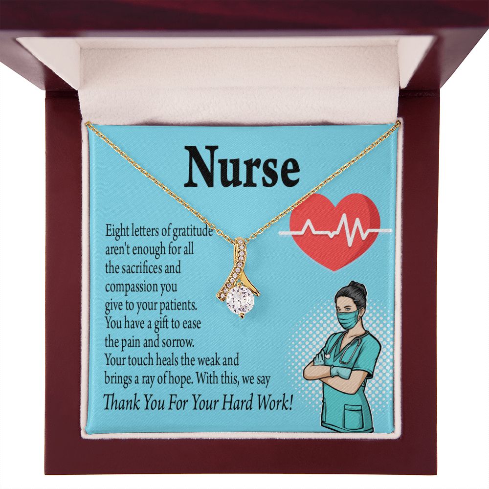 RN Nurse Gift Alluring Ribbon Necklace-Express Your Love Gifts