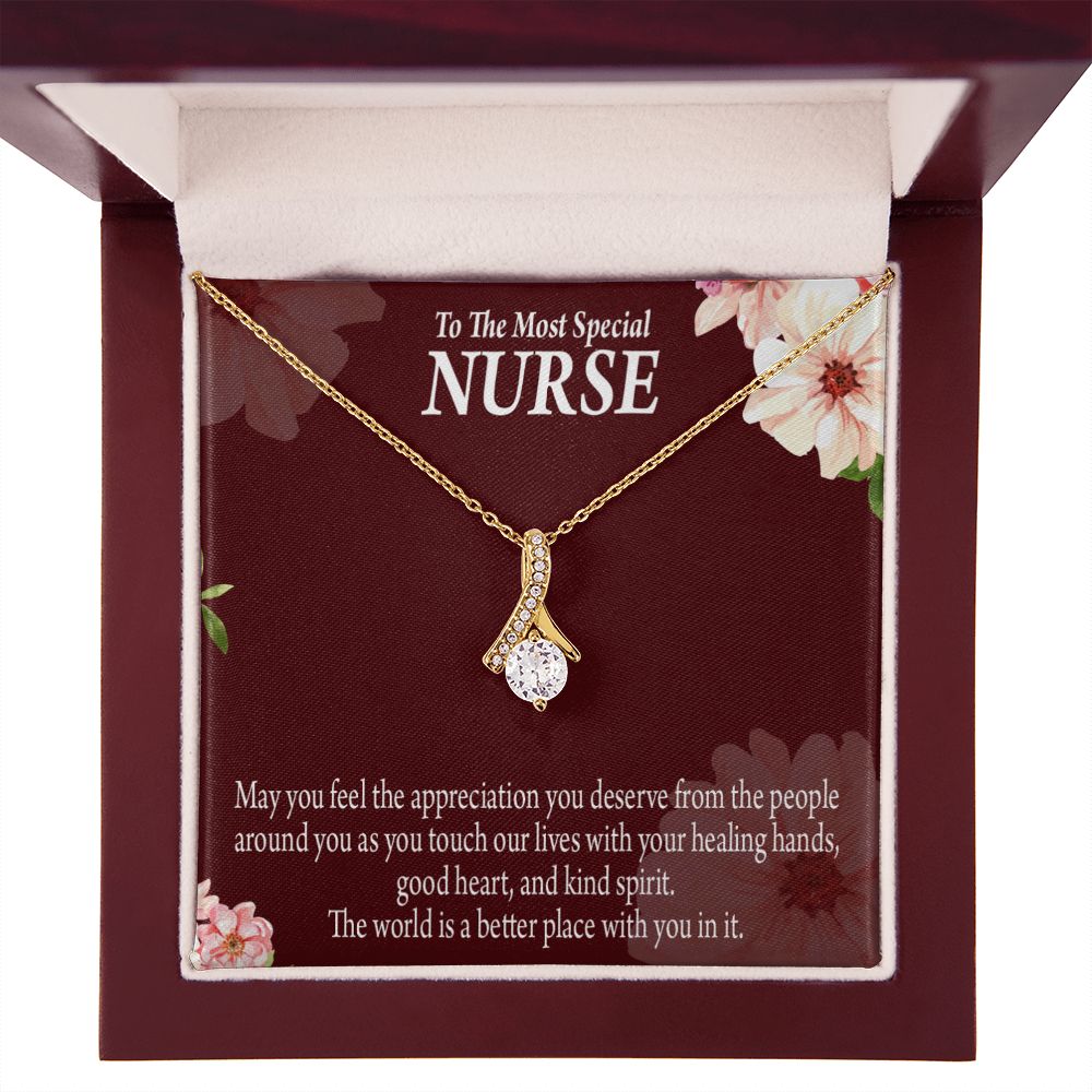 Special Nurse Alluring Ribbon Necklace-Express Your Love Gifts