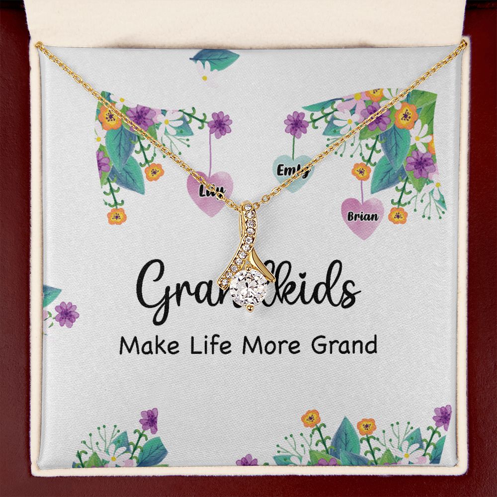 Grandkids Make Life More Grand Alluring Ribbon Necklace-Express Your Love Gifts