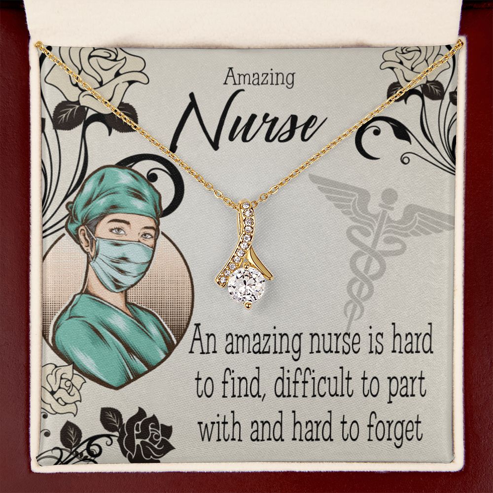 An Amazing Nurse Hard to Forget Alluring Ribbon Necklace-Express Your Love Gifts