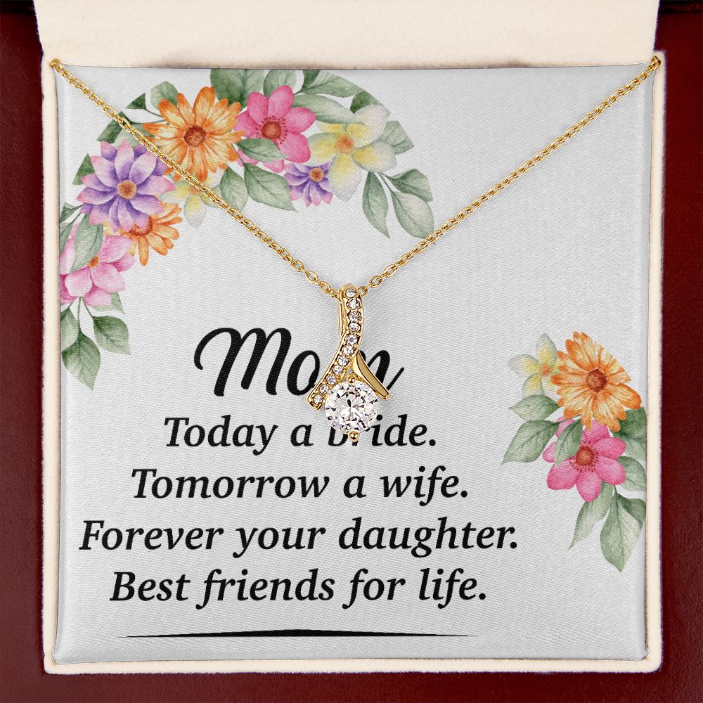 Mom Bestfriend For Life Alluring Ribbon Necklace-Express Your Love Gifts