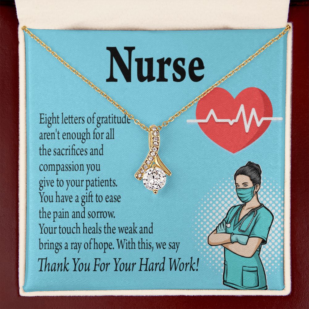 RN Nurse Gift Alluring Ribbon Necklace-Express Your Love Gifts