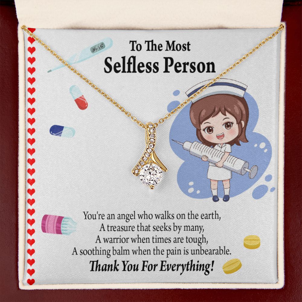 Thanks to Nurse Caregivers Alluring Ribbon Necklace-Express Your Love Gifts