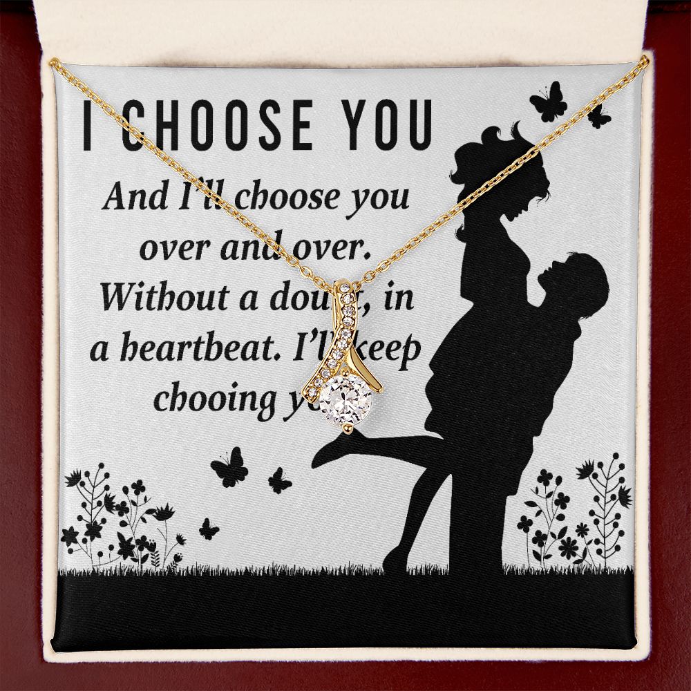 I Choose You Alluring Ribbon Necklace-Express Your Love Gifts