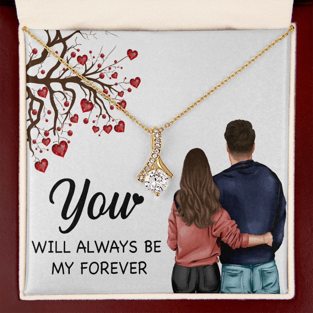 You WIll Always Be My Forever Alluring Ribbon Necklace-Express Your Love Gifts