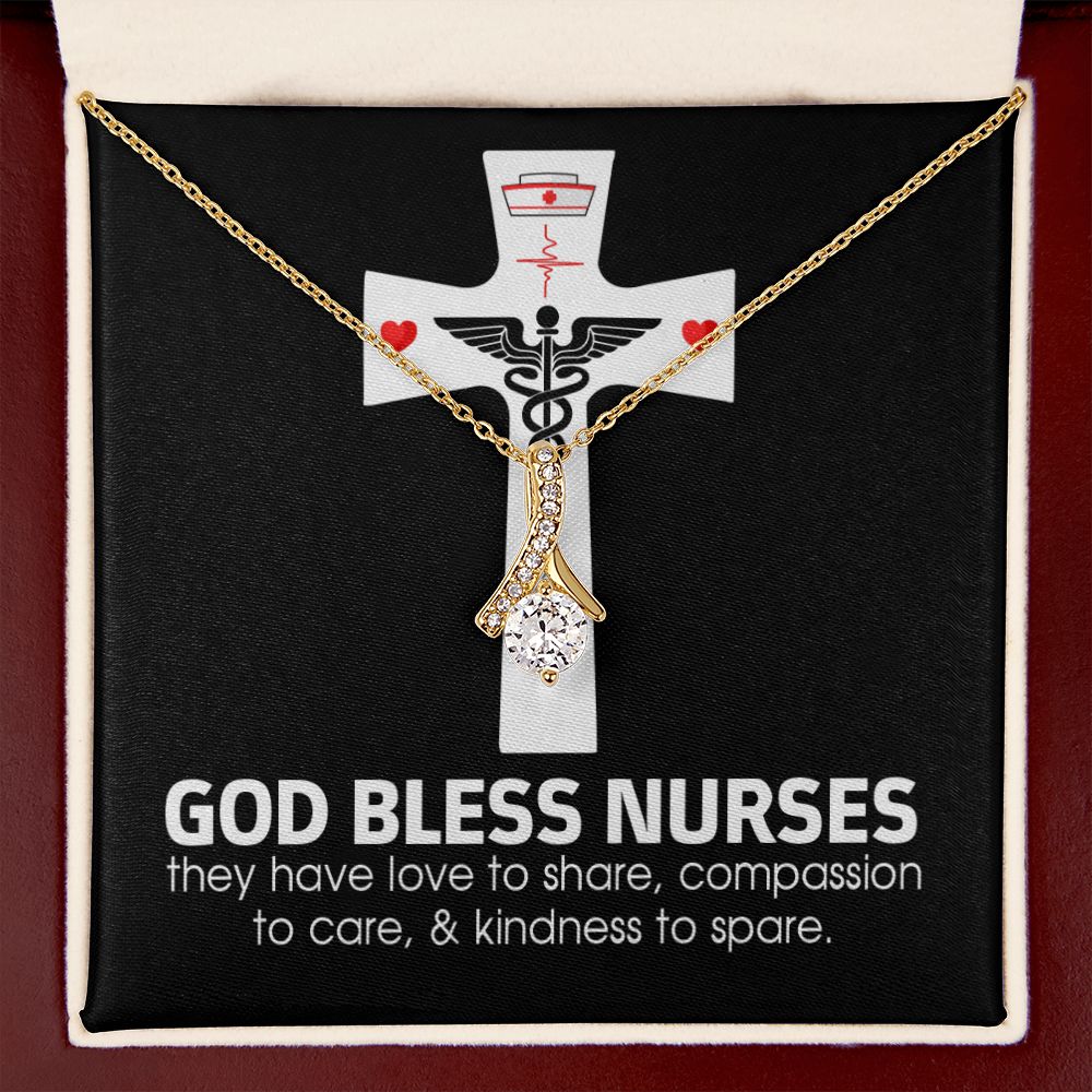 God Bless Nurses Alluring Ribbon Necklace-Express Your Love Gifts